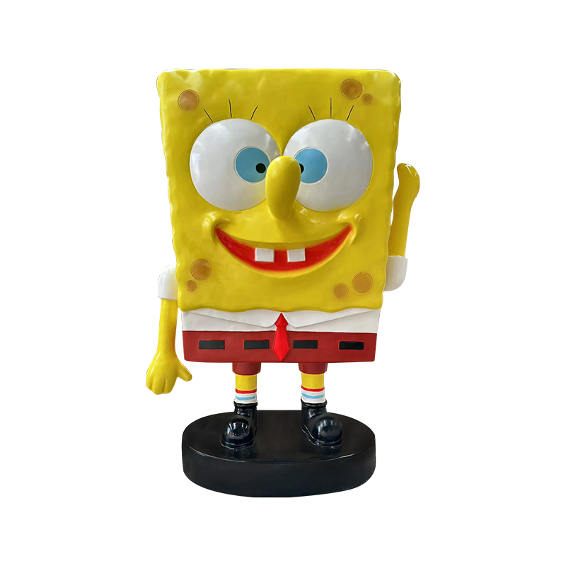 Escultura de Bob Esponja de Fibra de Desenho de DesenhosOs para Decoração ao Ar Livre/Espaços Públicos