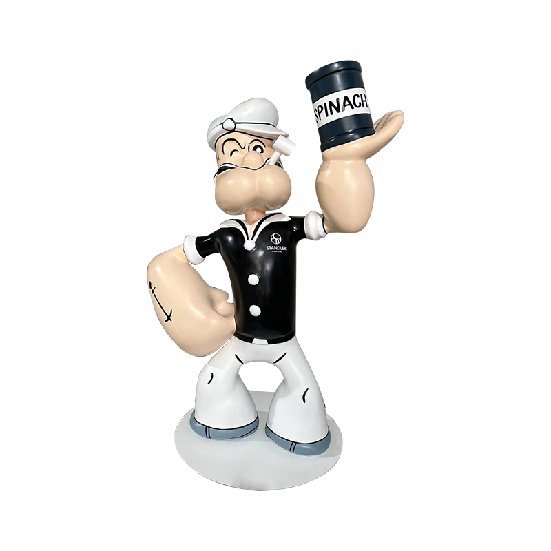 Estátua Vintage Popeye Sailor para Hotel & Mall Decor - Escultura temática retro náutica