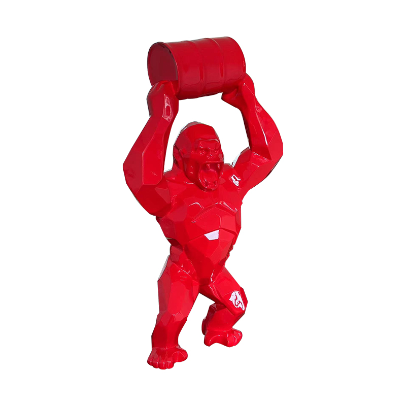 Escultura de balde de levantamento de orangotango Kong para displays de arte ao ar livre