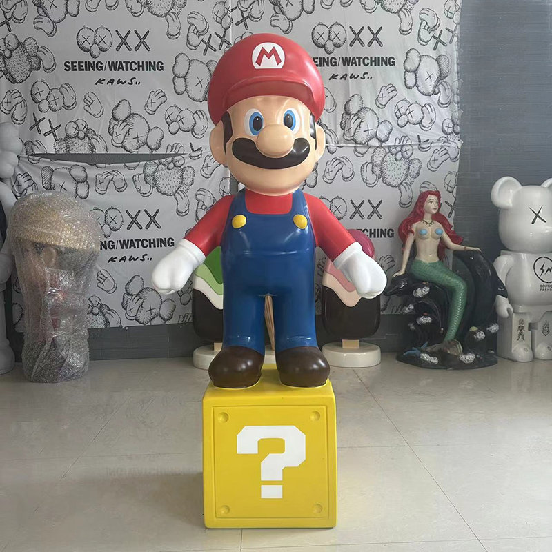Parques de diversão infantil/cinemas/restaurantes Super Mario Brothers Escultura de desenhos animados