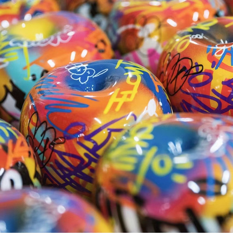 Bananas/durians/melancias/maçãs Arte da fibra de fibra de vidro escultura Bananas/durians/melancias/maçãs Arte da fibra de fibra de vidro escultura