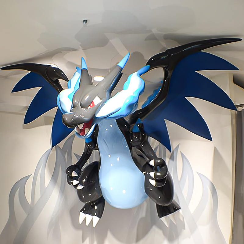 Fibra de vidro/estátua FRP Pokemon Pikachu Charizard Cartoon Escultura Fibra de vidro/estátua FRP Pokemon Pikachu Charizard Cartoon Escultura