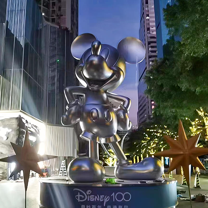 Escultura Mickey Mouse de fibra de vidro grande ao ar livre para espaços públicos e jardins