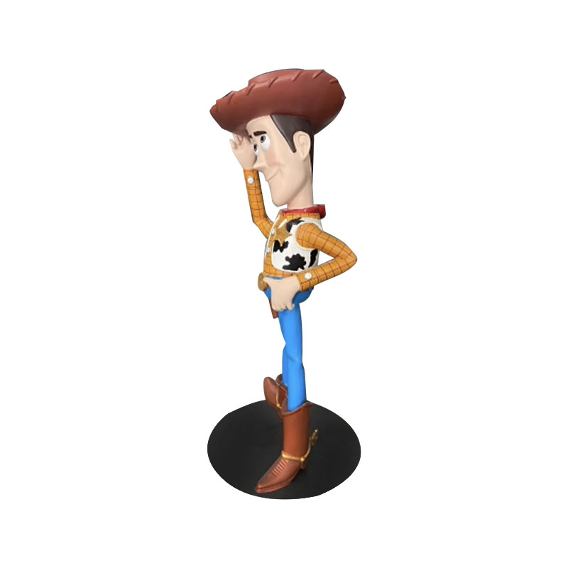 Estátua de fibra de vidro do xerife Woody com detalhes realistas para decorações externas e internas